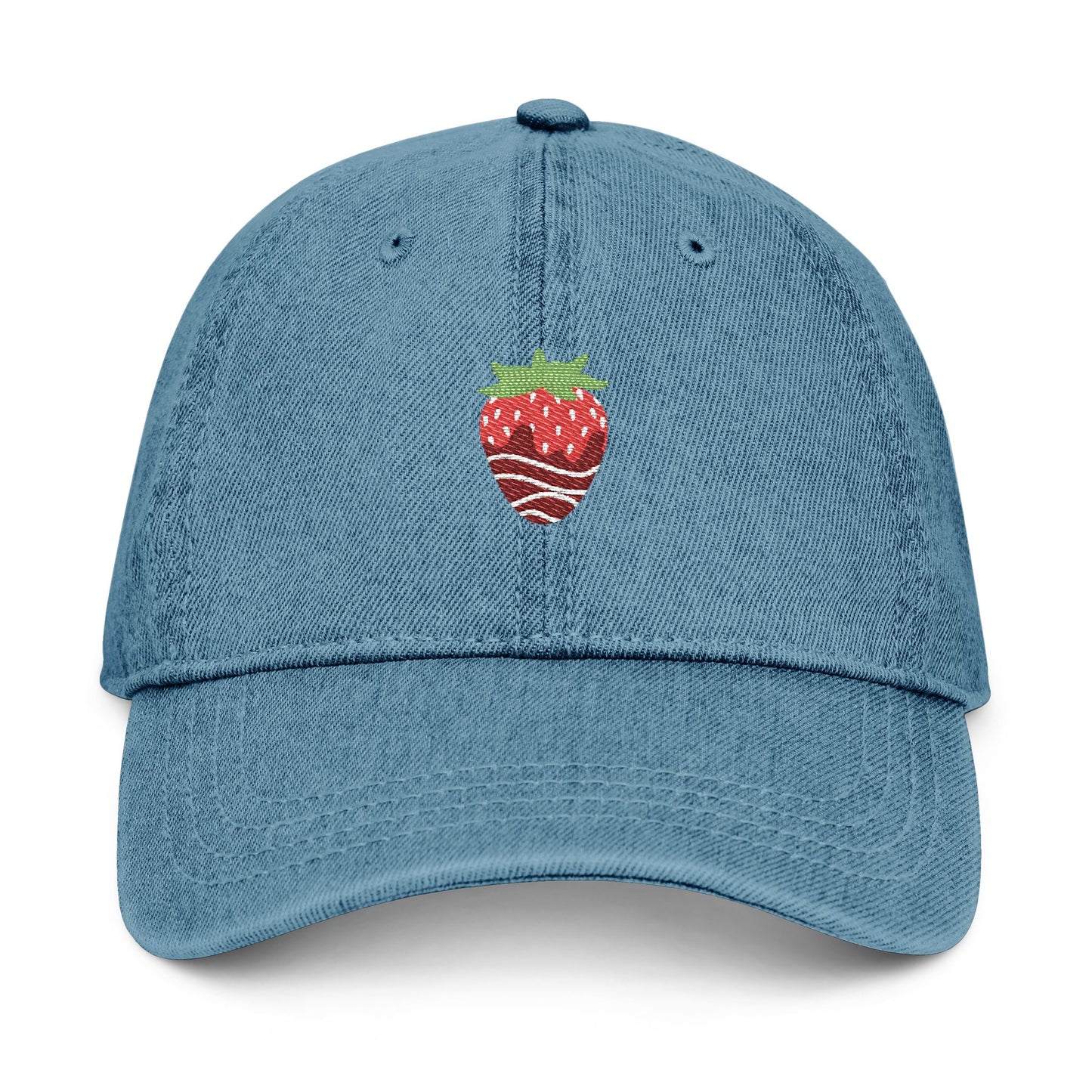 Strawberry Embroidered Denim Hat