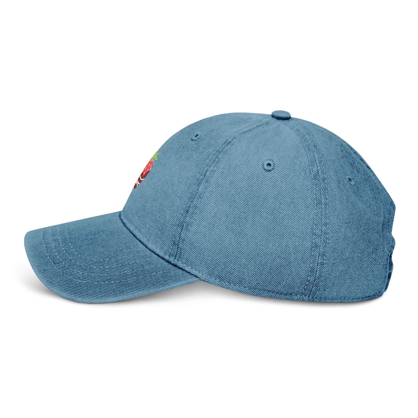 Strawberry Embroidered Denim Hat