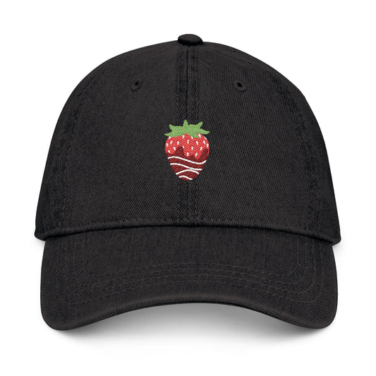 Strawberry Embroidered Denim Hat