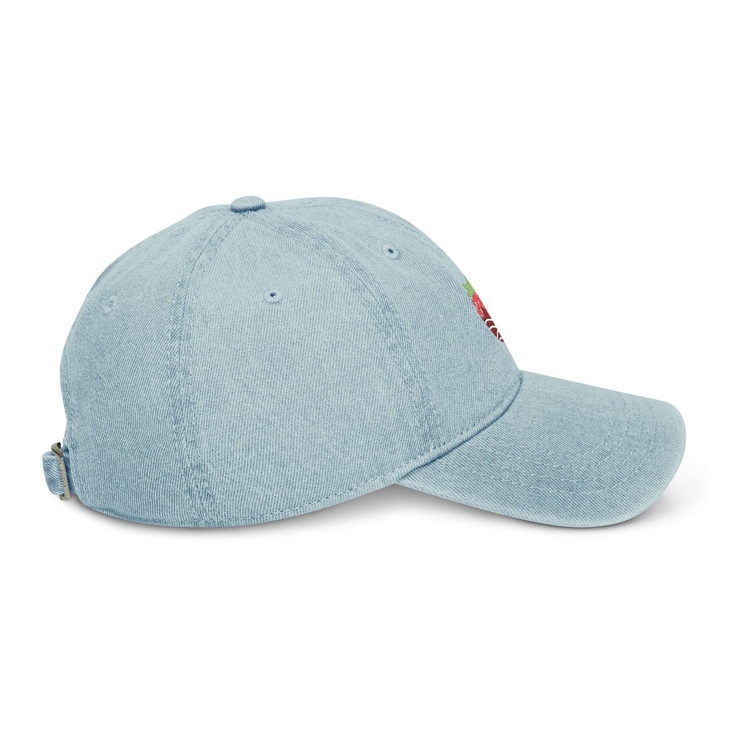 Strawberry Embroidered Denim Hat