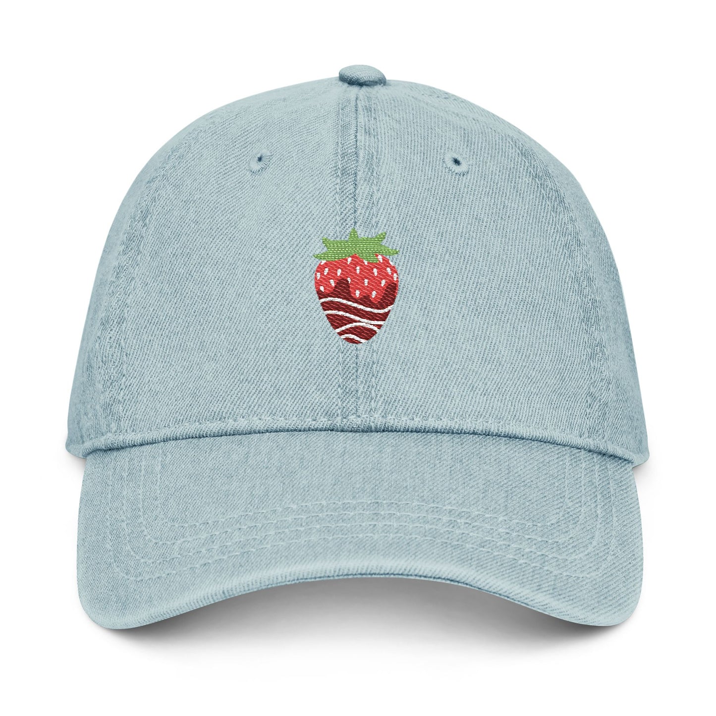 Strawberry Embroidered Denim Hat