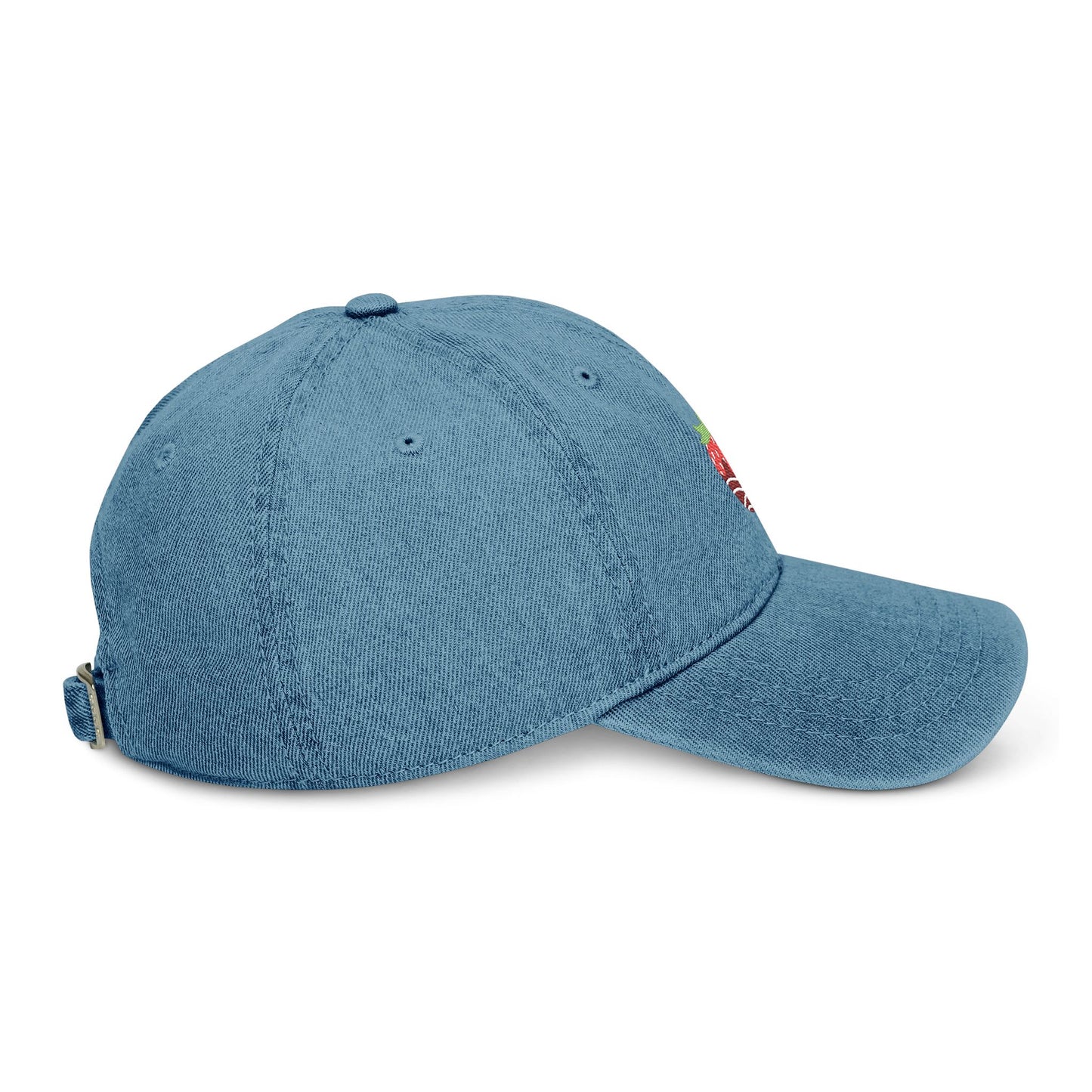 Strawberry Embroidered Denim Hat