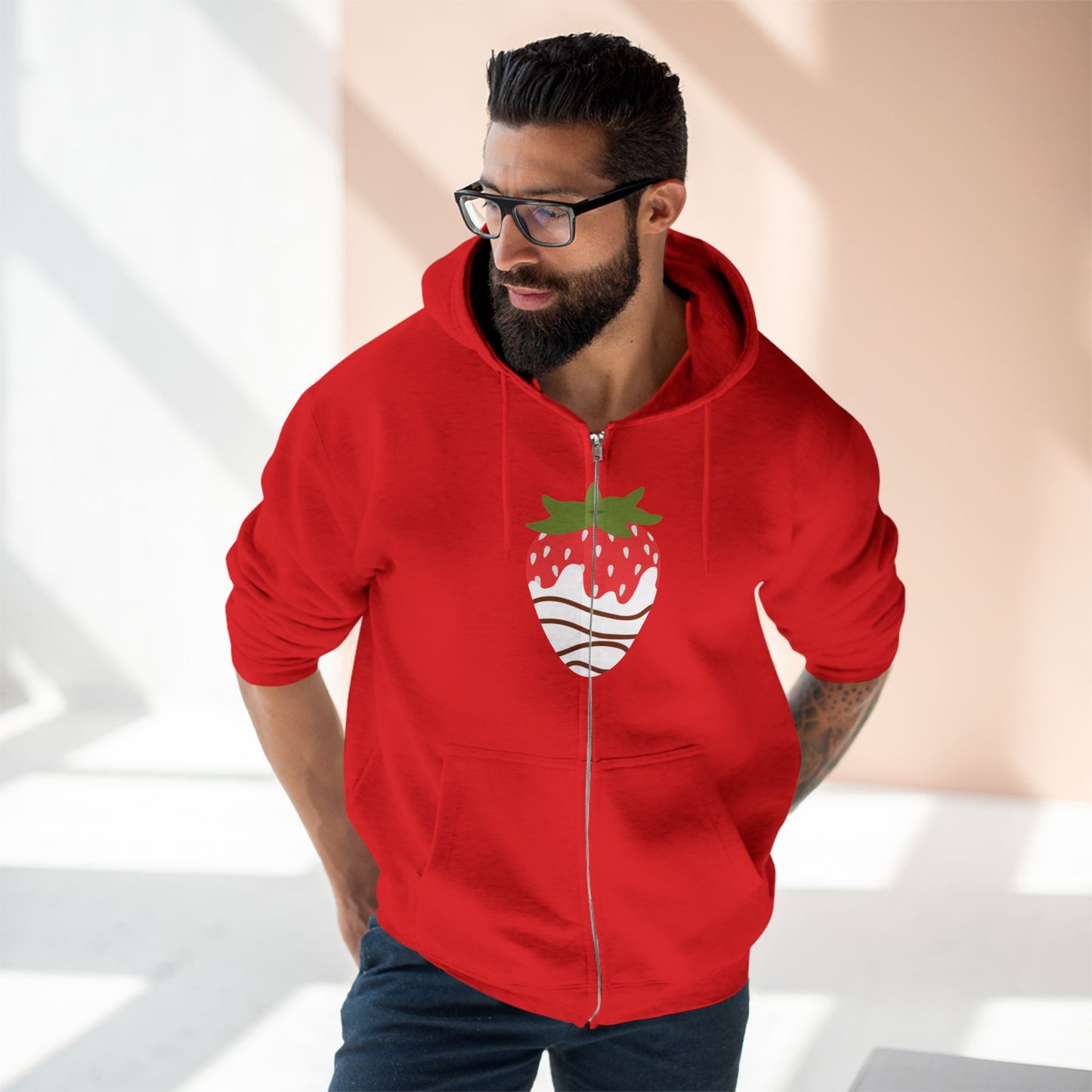 Chocolate Covered Strawberry | Unisex Zip Hoodie