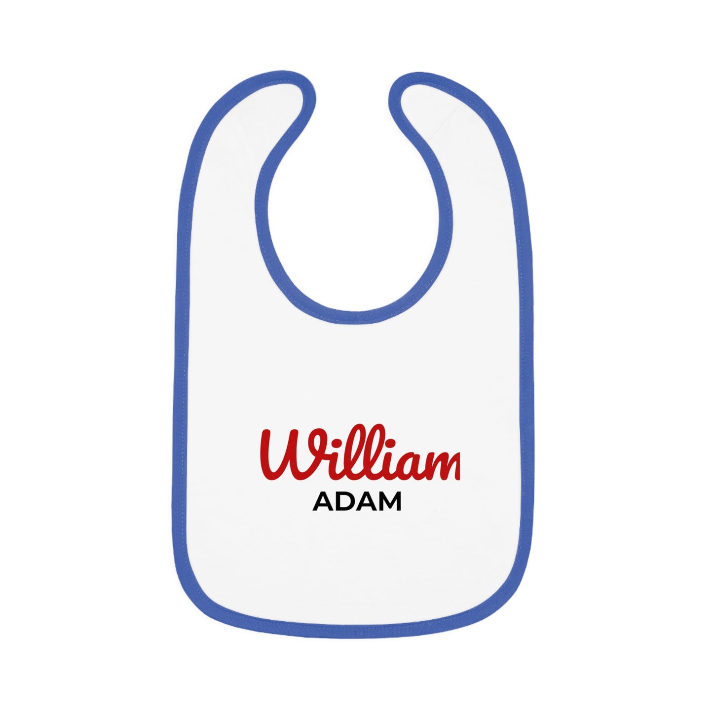 Personalized Baby Bib with Contrast Trim - Custom Name Bib for Toddlers