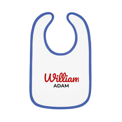 Personalized Baby Bib with Contrast Trim - Custom Name Bib for Toddlers