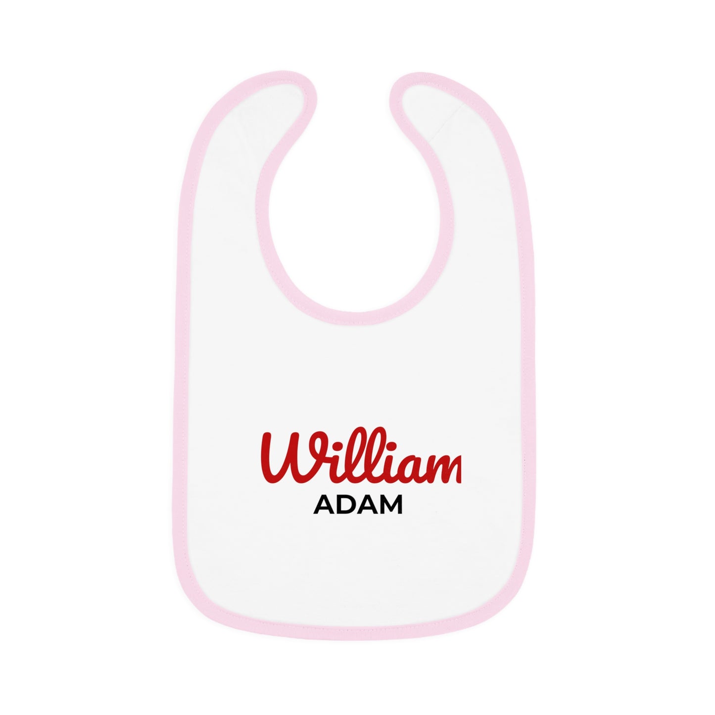 Personalized Baby Bib with Contrast Trim - Custom Name Bib for Toddlers