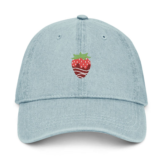 Strawberry Embroidered Denim Hat