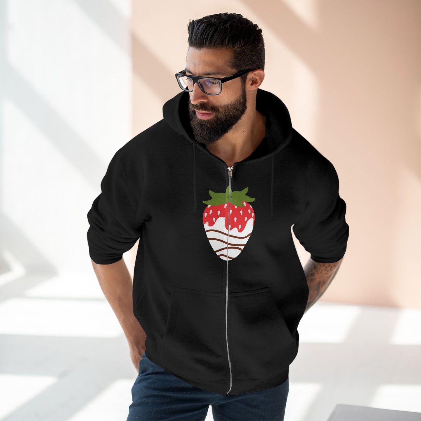 Chocolate Covered Strawberry | Unisex Zip Hoodie