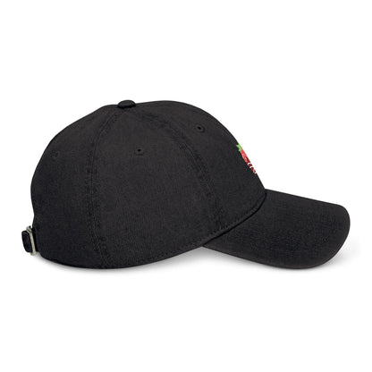 Strawberry Embroidered Denim Hat
