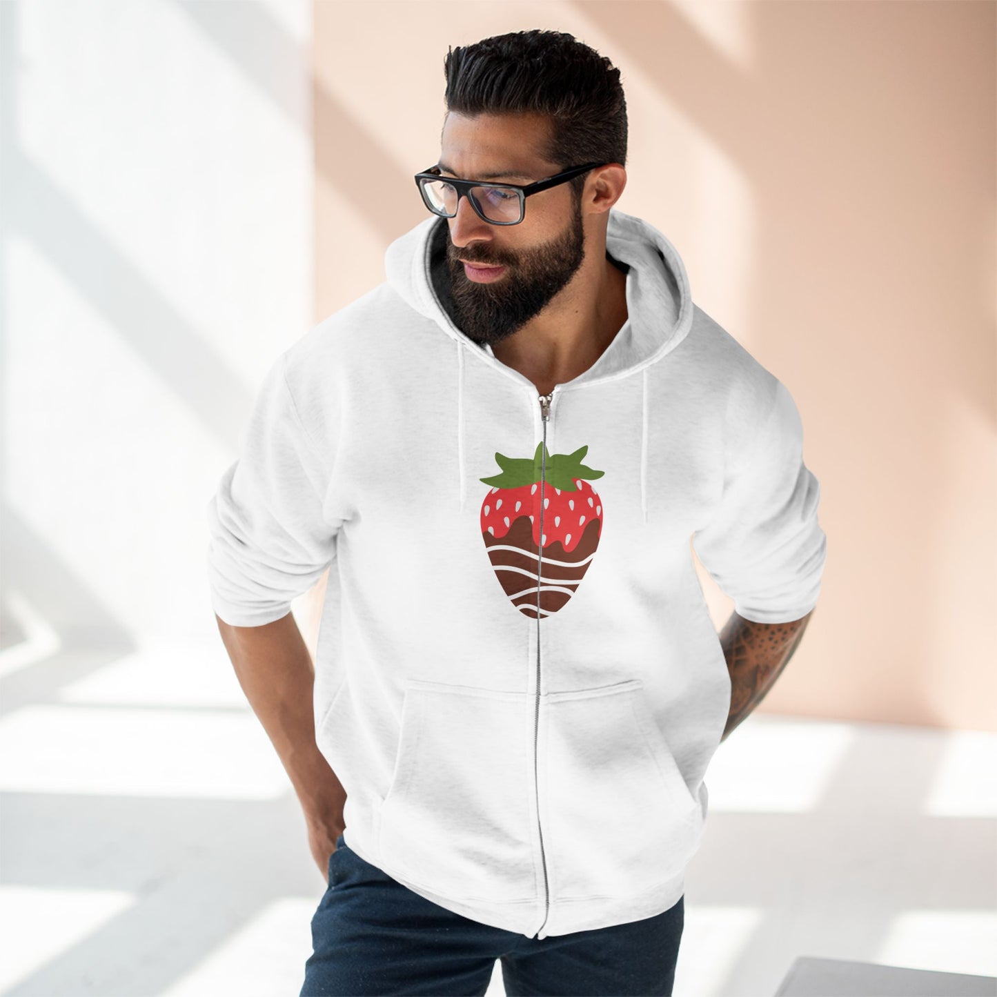Chocolate Covered Strawberry | Unisex Zip Hoodie