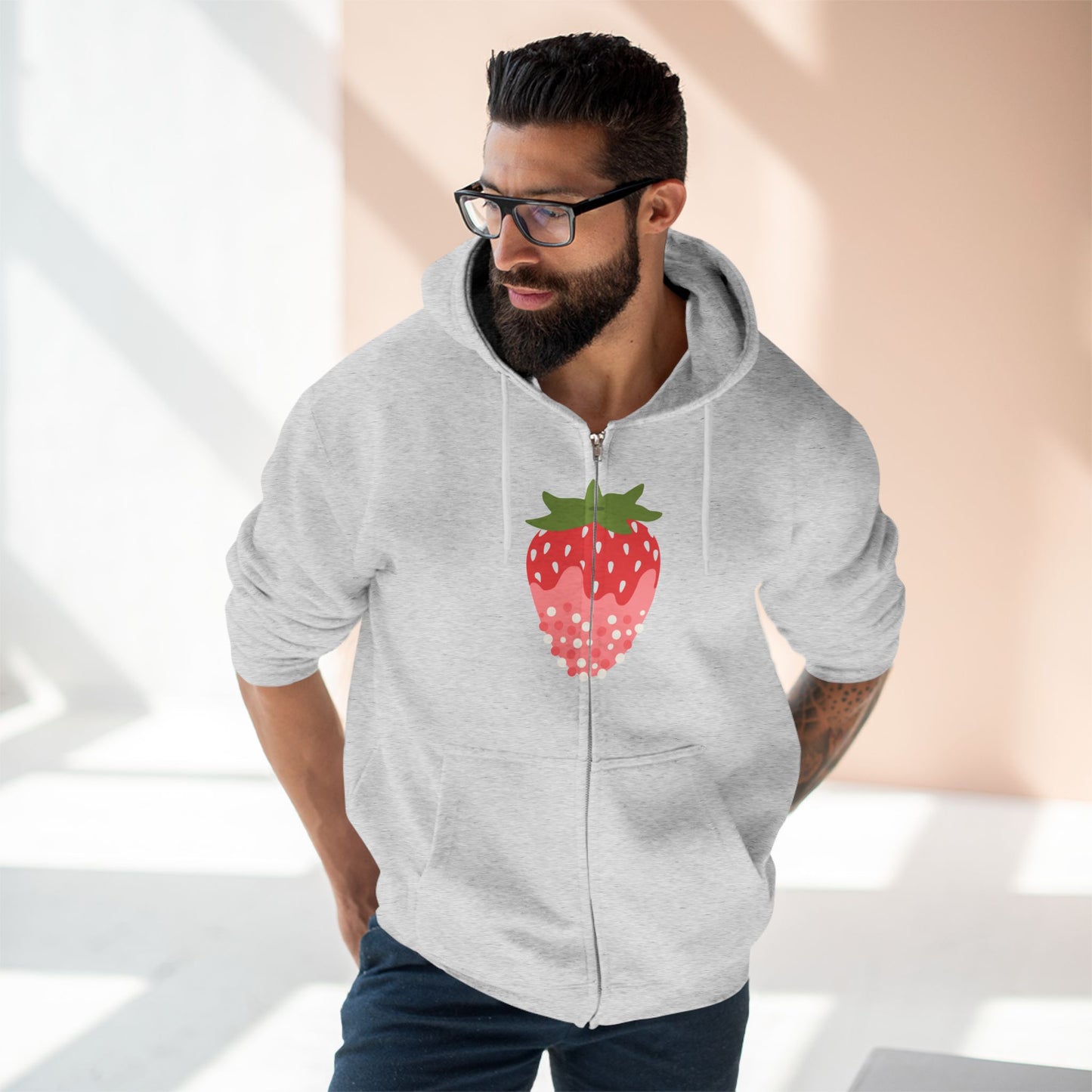 Chocolate Covered Strawberry | Unisex Zip Hoodie
